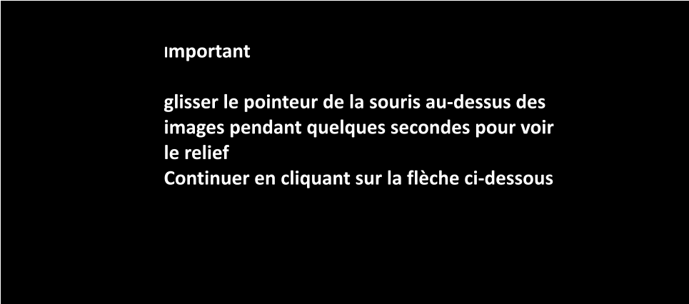 Important  glisser le pointeur de la souris au-dessus des images pendant quelques secondes pour voir le relief Continuer en cliquant sur la flèche ci-dessous